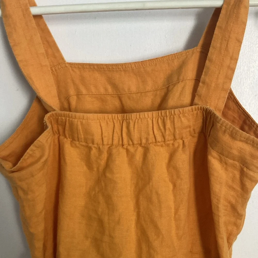 Everlane square neck linen jumpsuit size 2